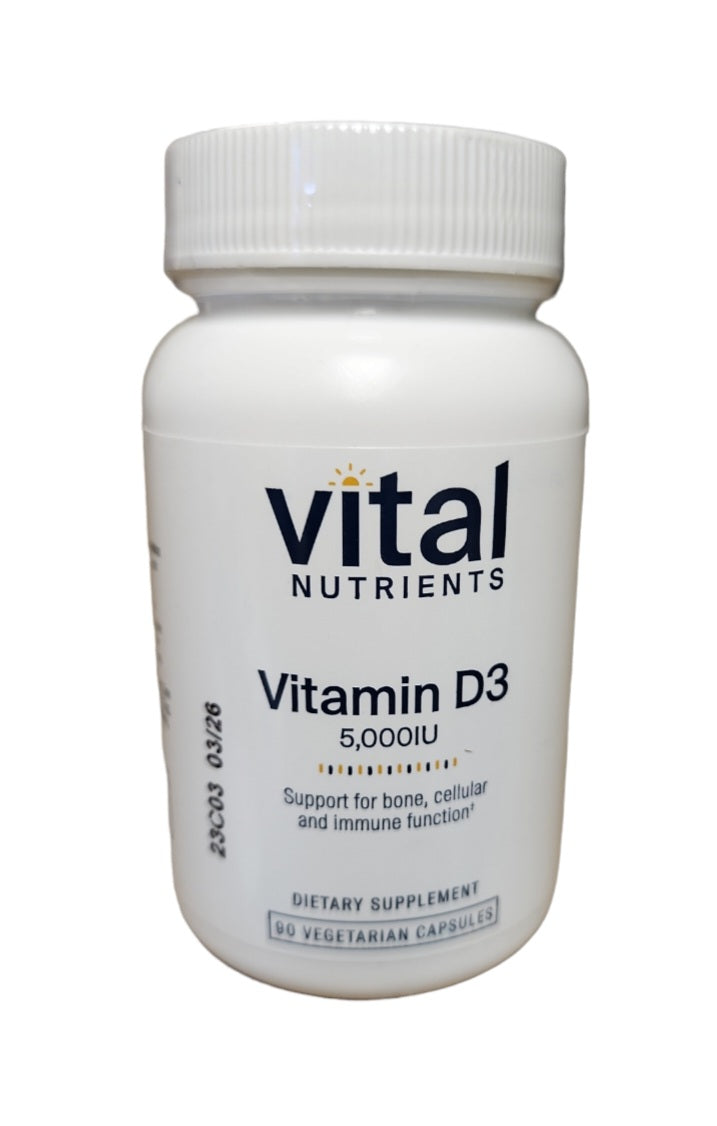 Vital Nutrients -Vitamin D3 - 125 MCG - 5000IU - 90 Softgels
