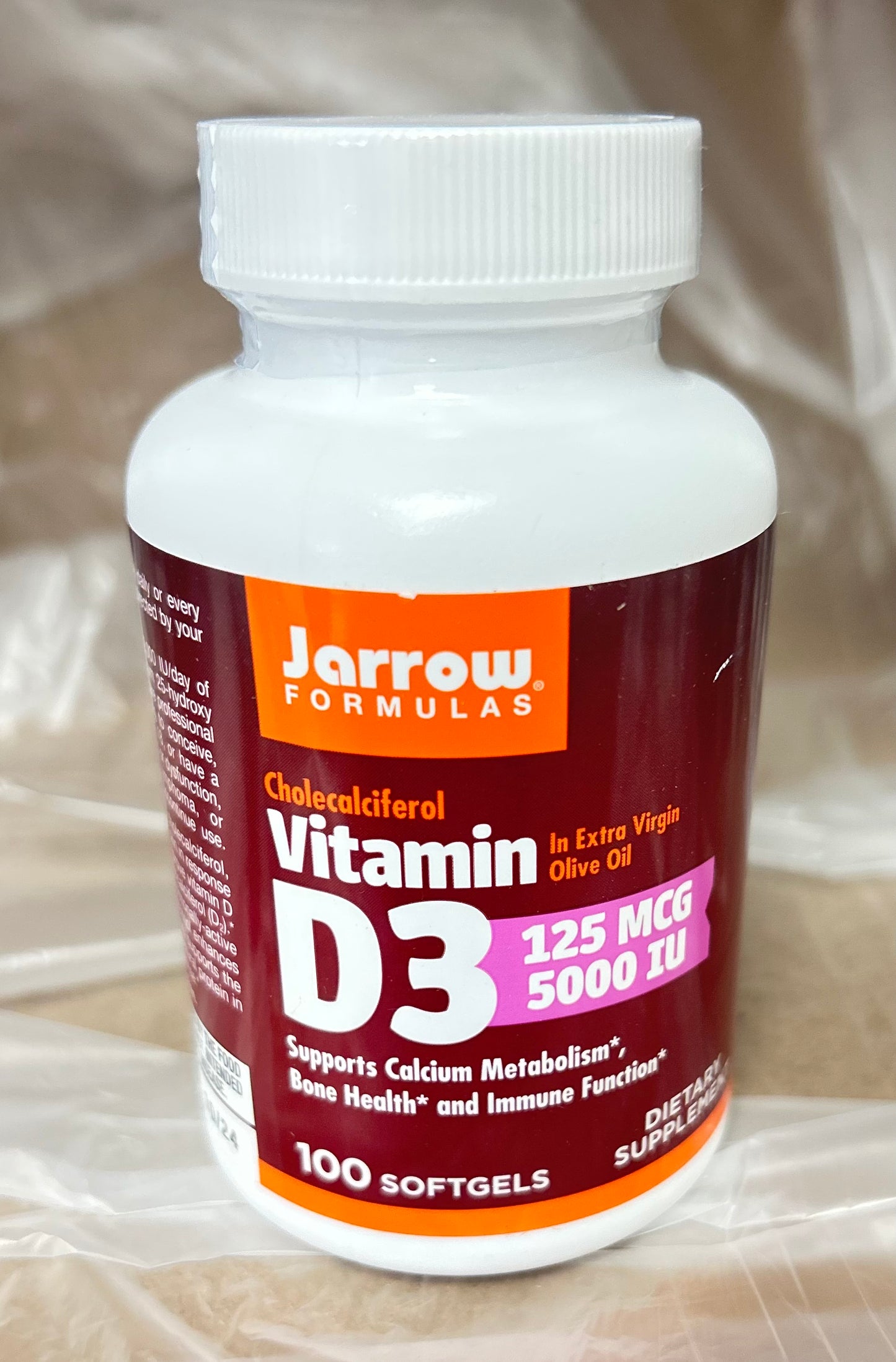 Jarrow Vitamin D3 - 125 MCG - 5000IU - 100 Softgels